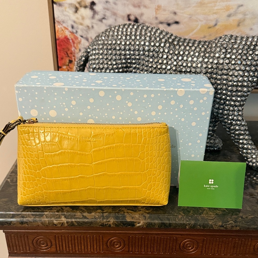 Kate Spade Rare Croc-Embossed Wristlet